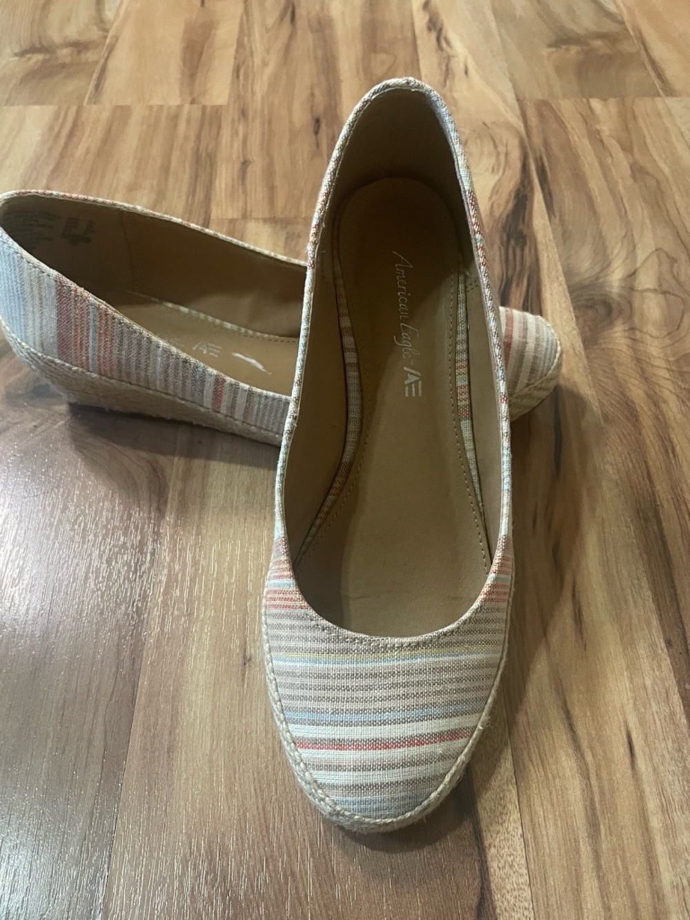 Y2K AE for Payless Ella Striped Espadrille Wedges- boho country core
